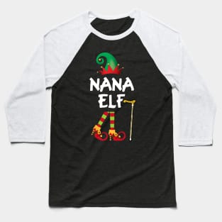 Nana Elf Funny  Family Christmas Baseball T-Shirt